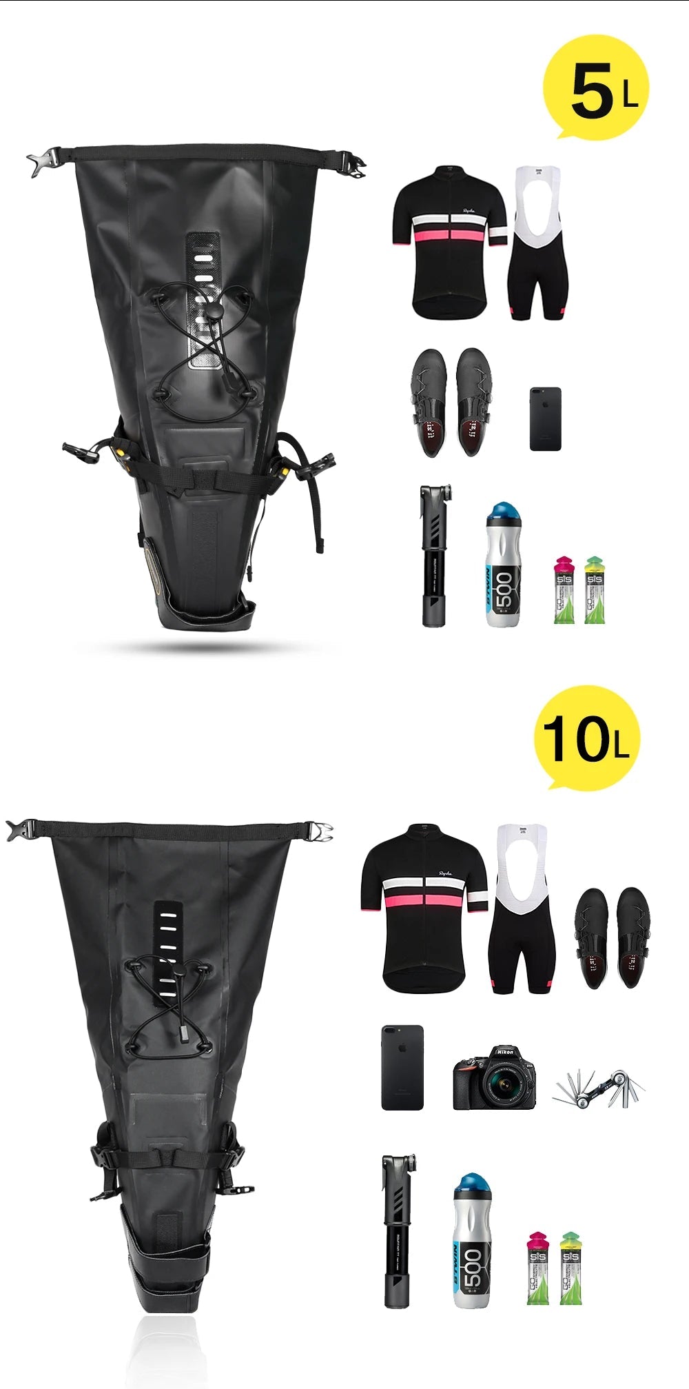 Waterproof Bicycle Handlebar and Frame Bag Set - Long-Distance Cycling Pannier