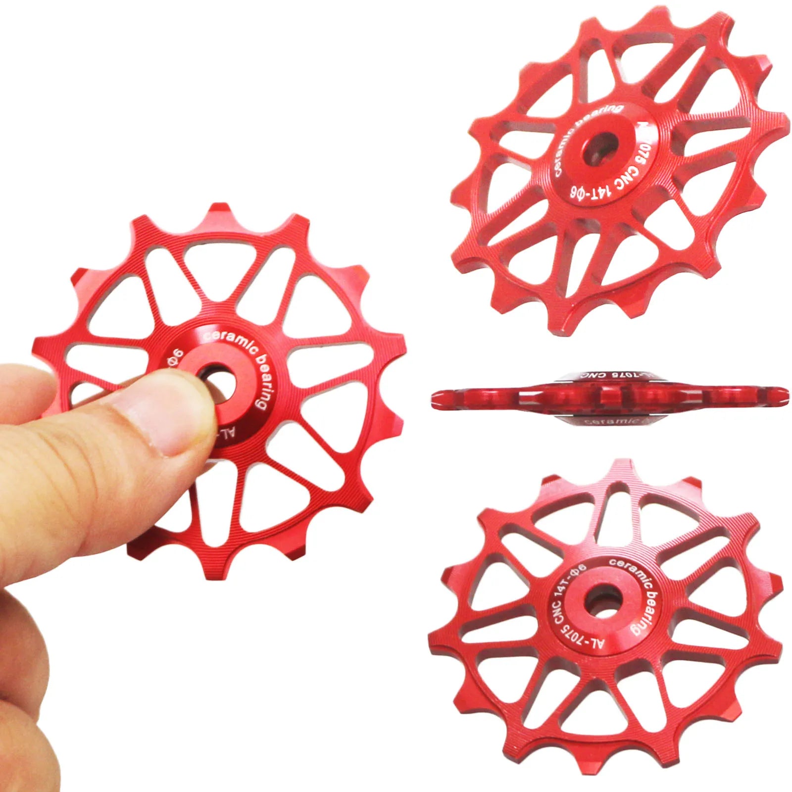 12T 14T Bicycle Jockey Wheel Rear Derailleur Ceramic Pulley for Road and Mountain Bikes