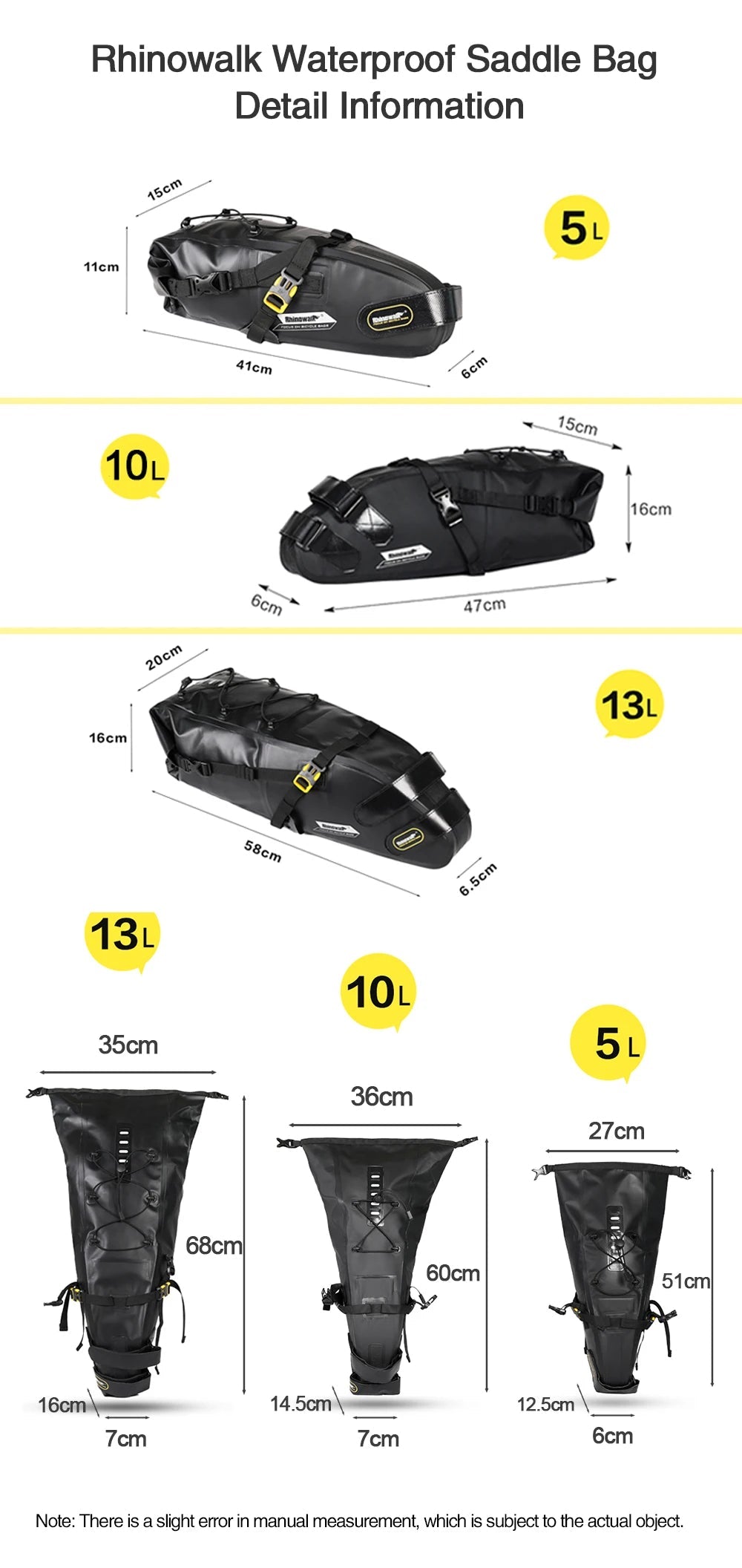 Waterproof Bicycle Handlebar and Frame Bag Set - Long-Distance Cycling Pannier