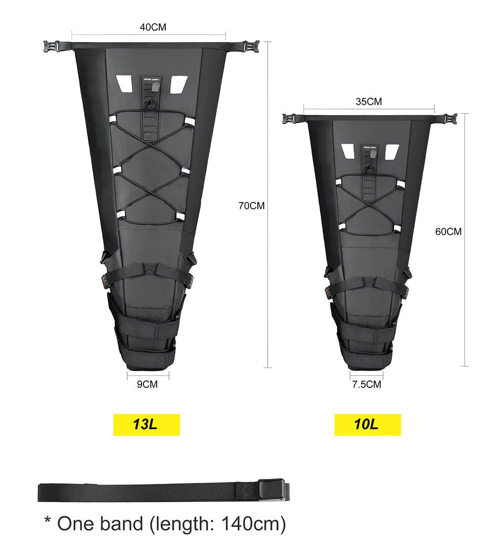 10L-13L Waterproof Bicycle Bag with Stabilizer Bracket