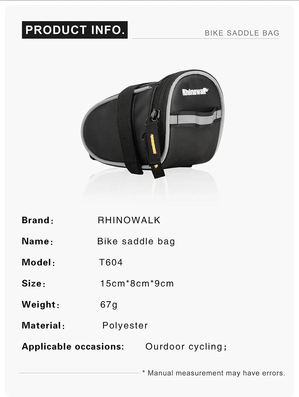 2.5L Waterproof Bike Saddle Bag