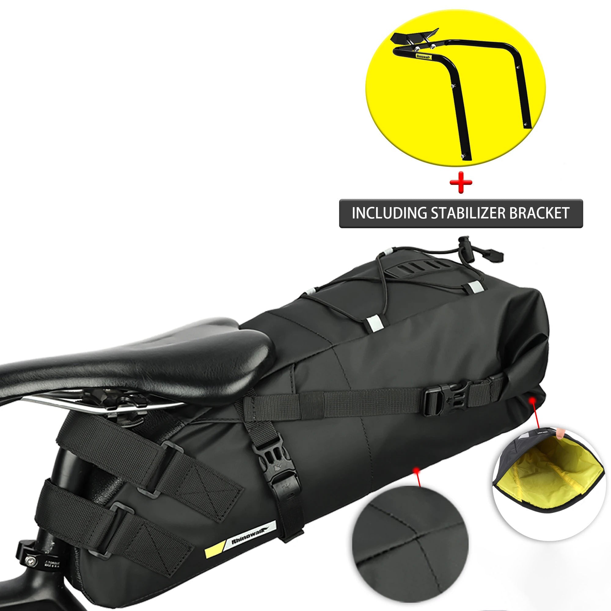 10L-13L Waterproof Bicycle Bag with Stabilizer Bracket