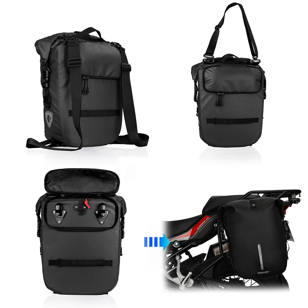 20L Motorcycle Saddle Bag - Waterproof Cycling Rear Seat Bag