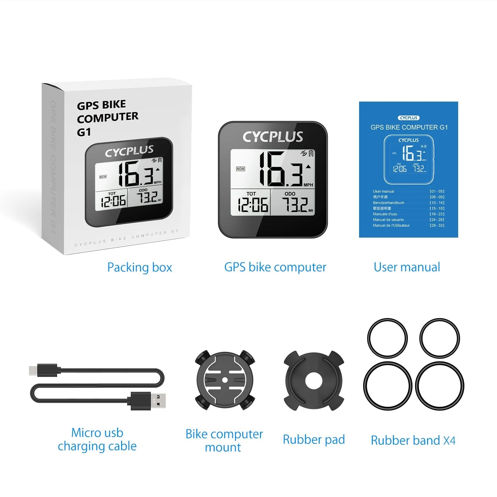 GPS Bike Computer - Wireless, Waterproof, Cycling Speedometer & Odometer