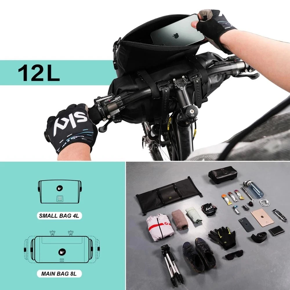 Waterproof Bike Handlebar Bag - 4L-12L Capacity