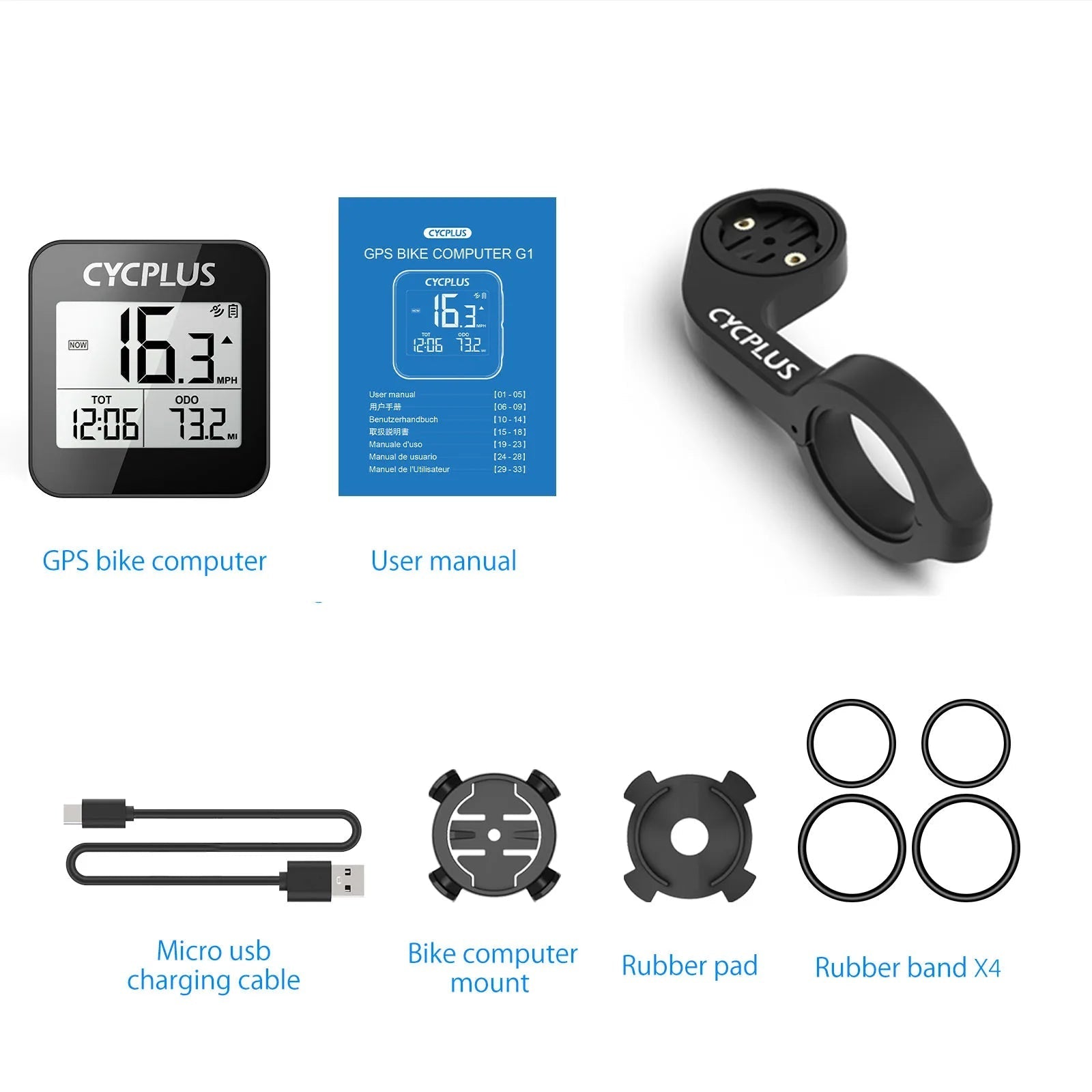 GPS Bike Computer - Wireless, Waterproof, Cycling Speedometer & Odometer