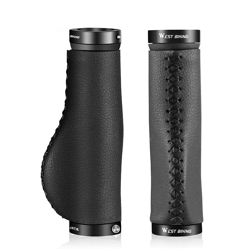 Soft Leather Non-Slip Bicycle Handlebar Grips