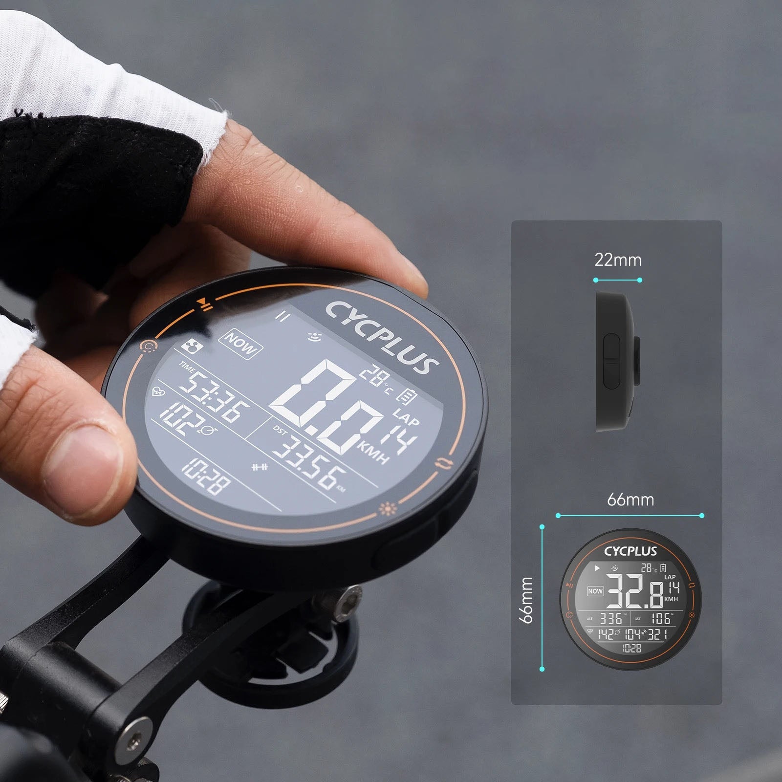 M2 GPS Bicycle Computer - Waterproof Speedometer with Bluetooth and ANT+