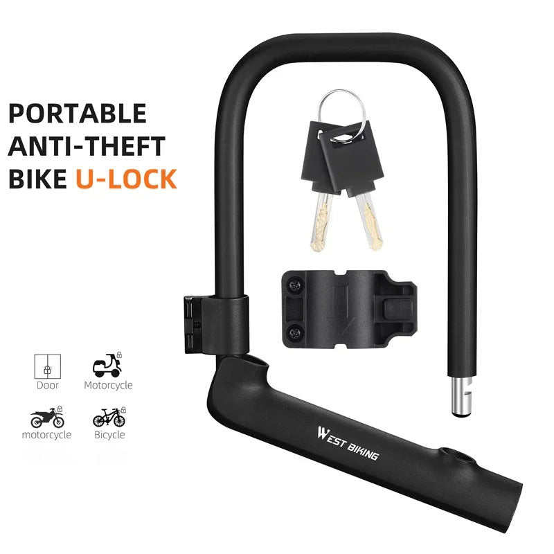 Portable Anti-Theft U Lock for Bicycles and Motorcycles