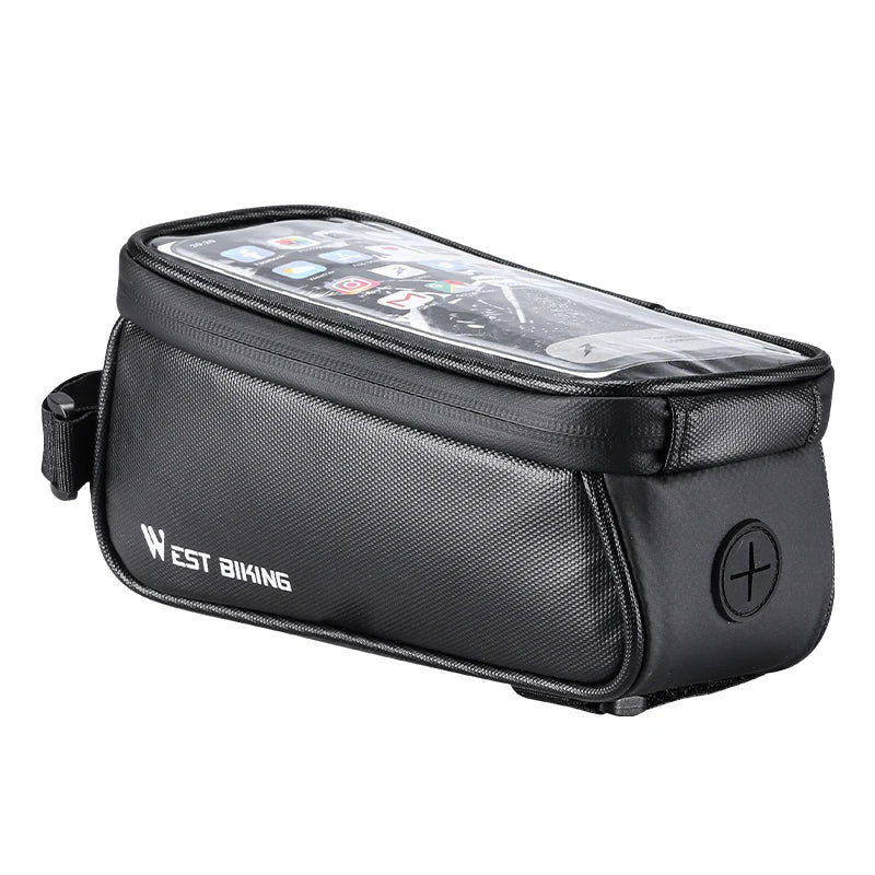 Waterproof Bicycle Front Frame Bag - 7 Inch Touch Screen Phone Holder