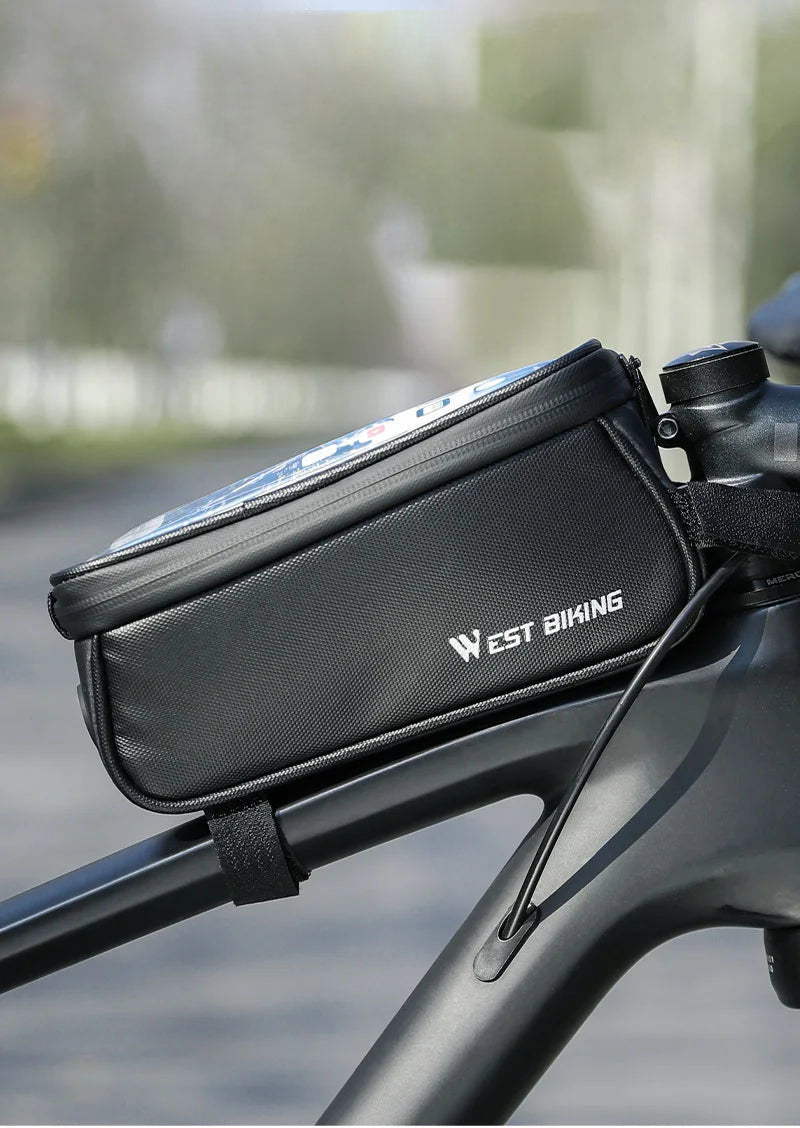 Waterproof Bicycle Front Frame Bag - 7 Inch Touch Screen Phone Holder