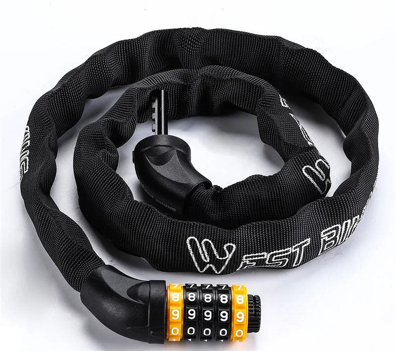 5-Digit Code Chain Lock (65-150cm) - Anti-Theft Bicycle Accessories