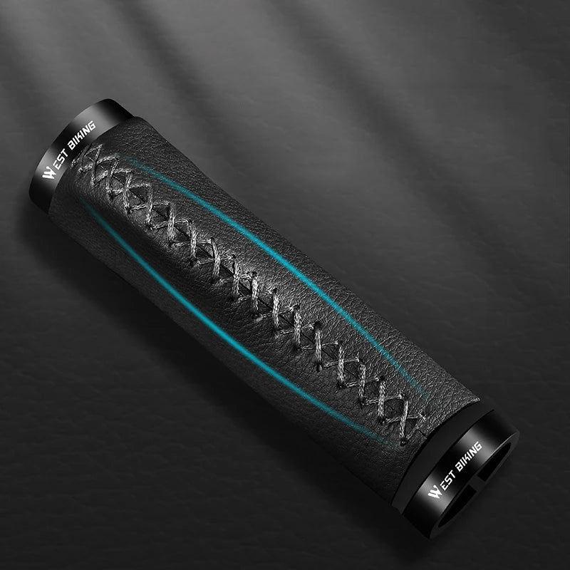 Soft Leather Non-Slip Bicycle Handlebar Grips