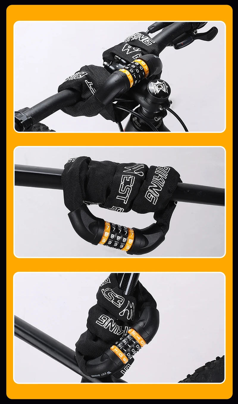 5-Digit Code Chain Lock (65-150cm) - Anti-Theft Bicycle Accessories