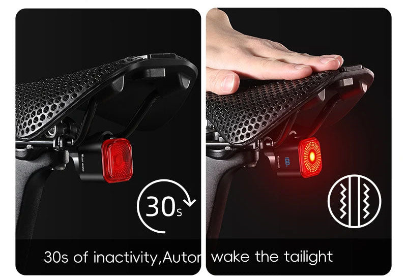 Smart Sensing Bike Tail Light - IPX5 Waterproof, Type-C Charging