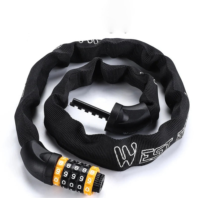 5-Digit Code Chain Lock (65-150cm) - Anti-Theft Bicycle Accessories