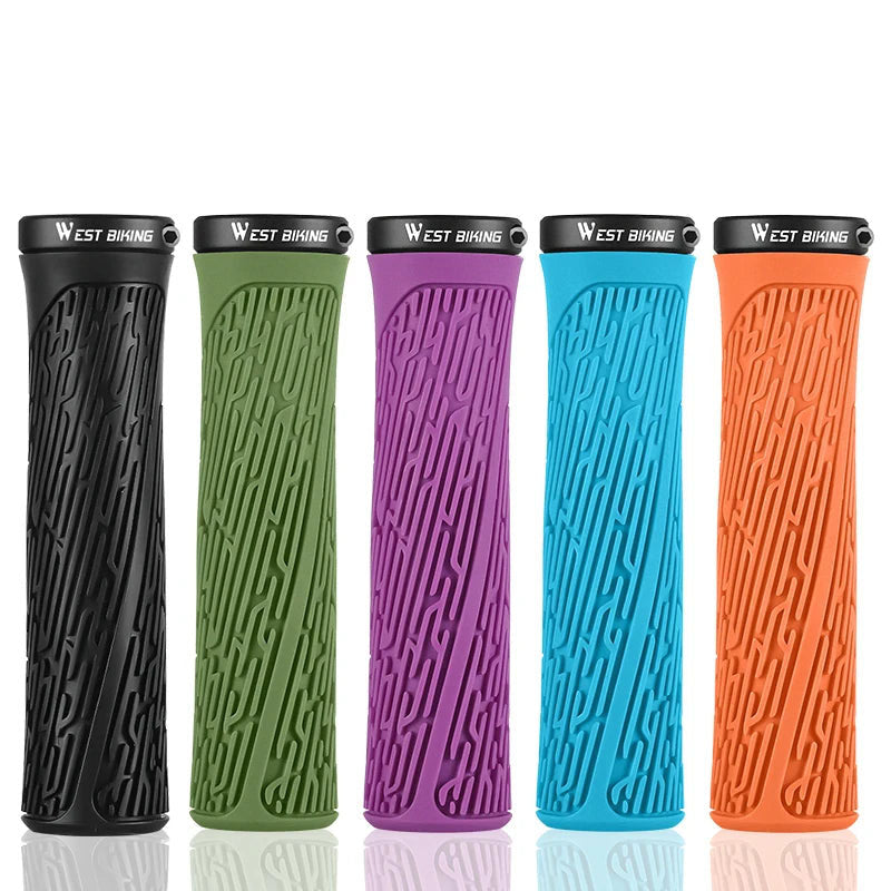 Shockproof Silicone Bicycle Grips - Anti-Slip, Lock-On Design