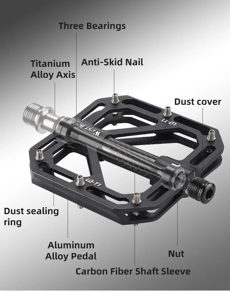 Ultralight MTB Pedals with Titanium Alloy Axle