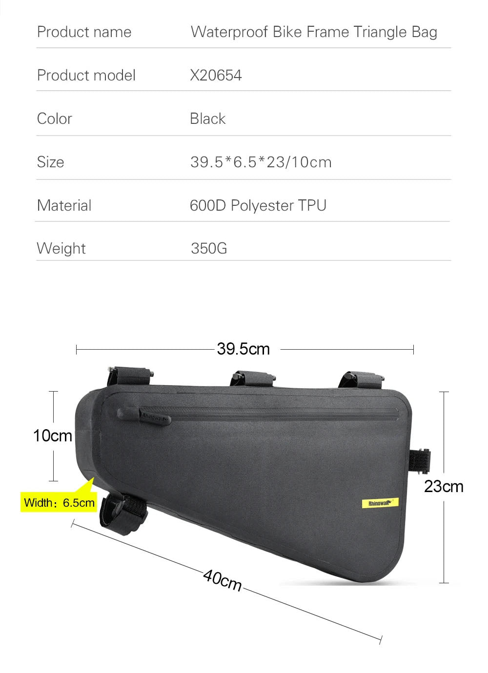 Waterproof Bicycle Triangle Bag 4L Tube Tool Pouch