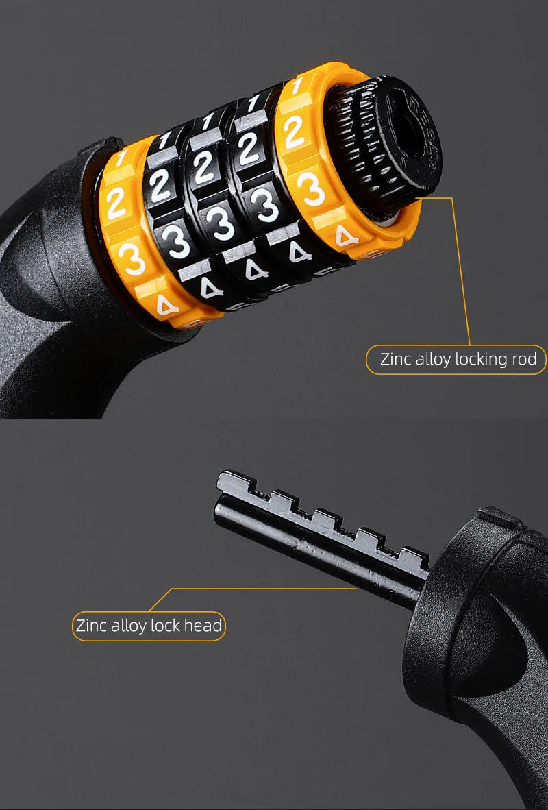 5-Digit Code Chain Lock (65-150cm) - Anti-Theft Bicycle Accessories