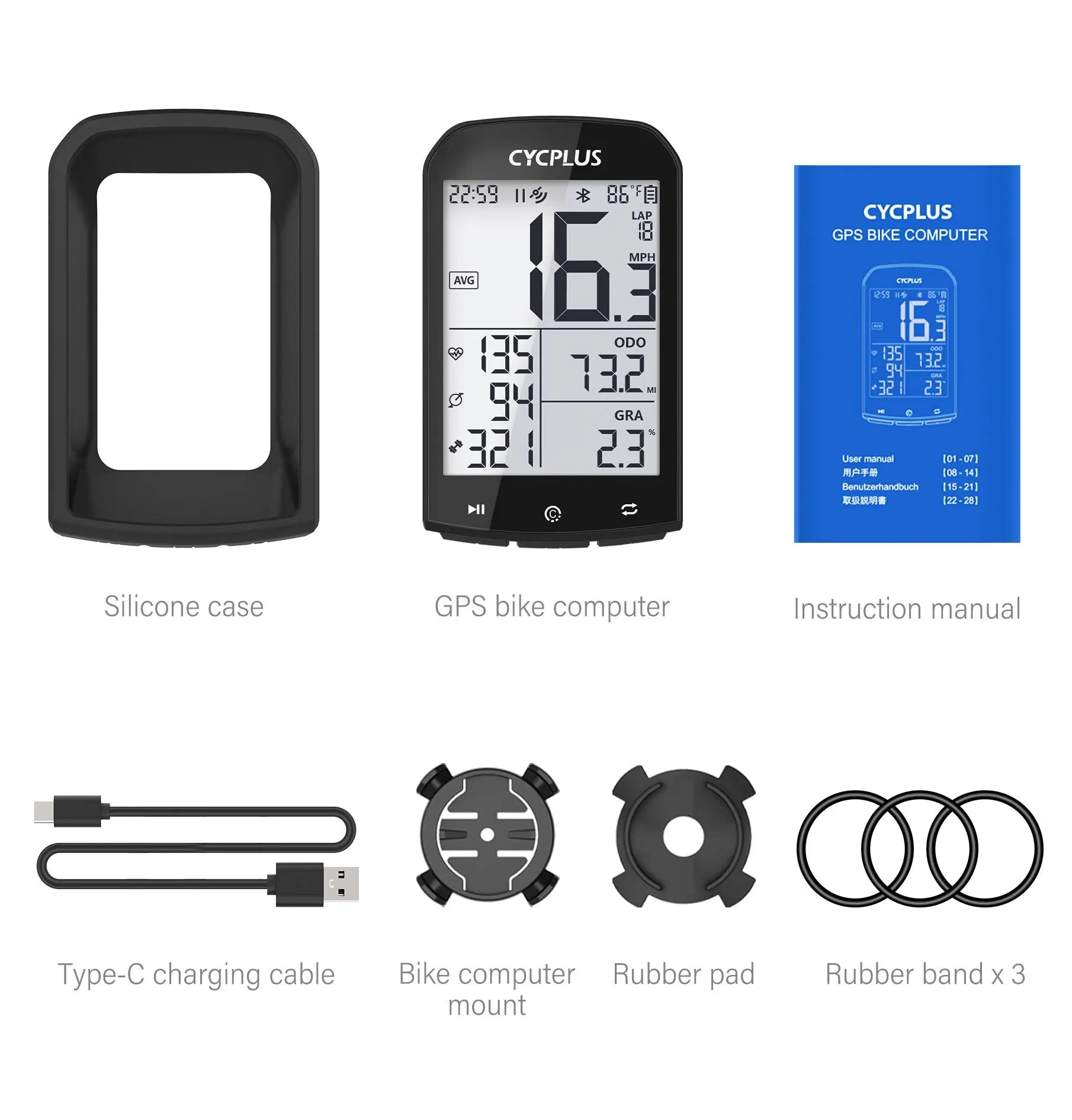 M1 Wireless GPS Bike Computer - Waterproof Speedometer & Odometer