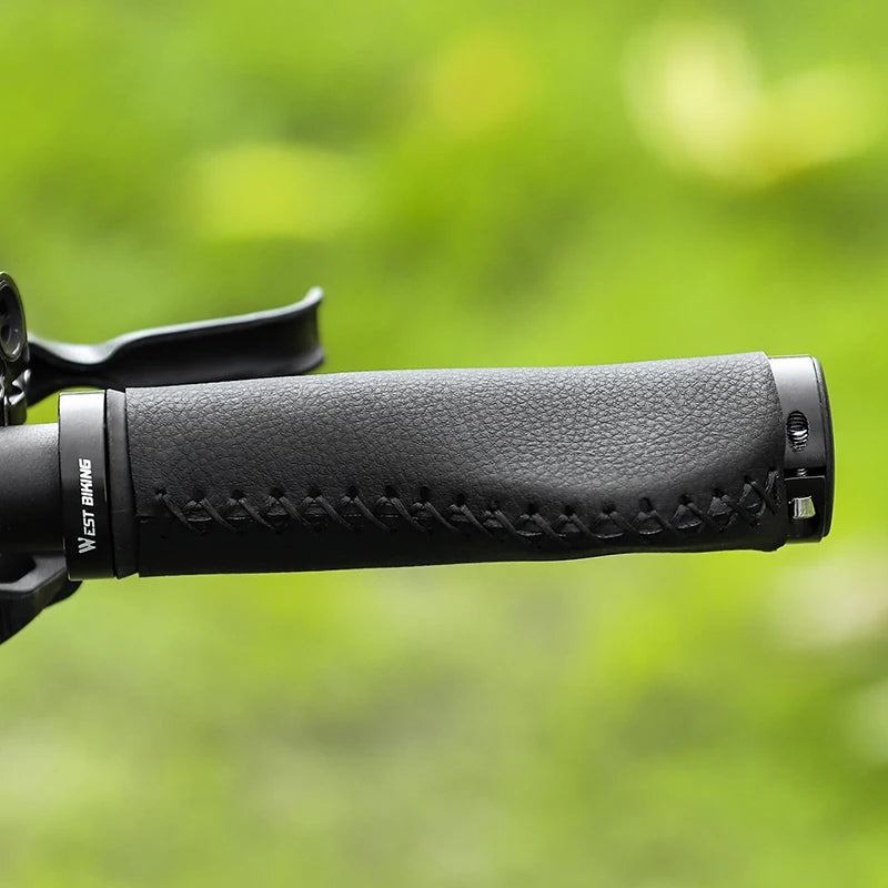 Soft Leather Non-Slip Bicycle Handlebar Grips