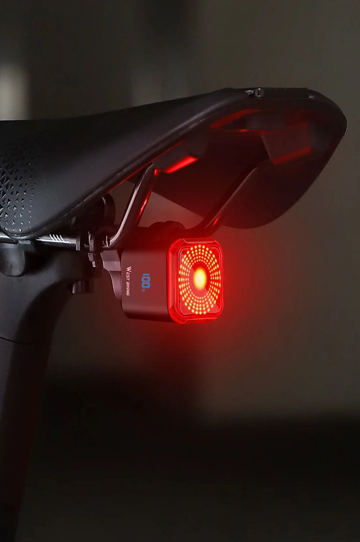 Smart Sensing Bike Tail Light - IPX5 Waterproof, Type-C Charging