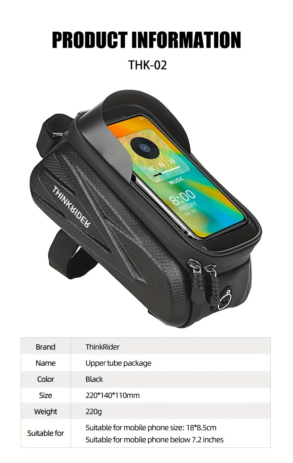 2L Waterproof Bike Bag for Phones